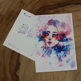 KAZEL LIM Watercolor Art Print Overflow Postcard H