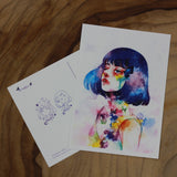 KAZEL LIM Watercolor Art Print Overflow Postcard G