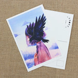 KAZEL LIM Watercolor Postcard Raven