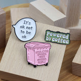 SUPA LUNA Enamel Pin Powered By Coffee