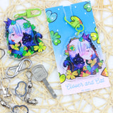 KAZEL LIM Watercolor Keychain Clover n Cat