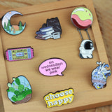 SUPA LUNA Enamel Pin Cat-Book & Coffee Is Life