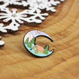 SUPA LUNA Enamel Pin Camping Moon
