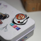 SUPA LUNA Enamel Pin Coffee Latte Art
