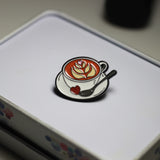 SUPA LUNA Enamel Pin Coffee Latte Art