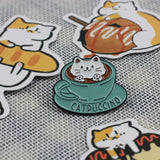 SUPA LUNA Enamel Pin Catpuccino hot