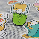 SUPA LUNA Enamel Pin Upside down frog