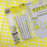 PILOT KIRE-NA Twin Highlighter Basic 5Colours + Ruler Set
