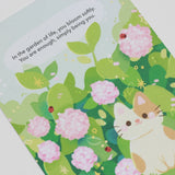 PANDA YOONG Cat in hydrangea field Postcard