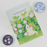 PANDA YOONG Cat in hydrangea field Postcard