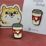 SUPA LUNA Enamel Pin Red Coffee Cup