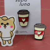 SUPA LUNA Enamel Pin Red Coffee Cup