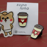 SUPA LUNA Enamel Pin Red Coffee Cup