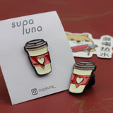 SUPA LUNA Enamel Pin Red Coffee Cup