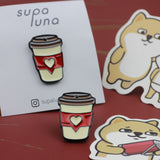 SUPA LUNA Enamel Pin Red Coffee Cup