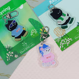 DOW Cat Keychain Artist White-Pink