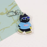 DOW Cat Keychain Artist Black-Blue
