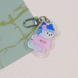 DOW Cat Keychain Artist White-Pink