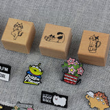 SUPA LUNA Rubber Stamp (S) Reading Cat
