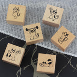 SUPA LUNA Rubber Stamp (S) Reading Cat
