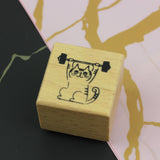 SUPA LUNA Rubber Stamp (S) Workout Cat