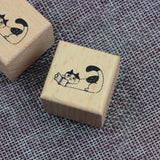 SUPA LUNA Rubber Stamp (S) Reading Cat