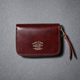 TSL Cordovan Leather Zip Small Wallet Burgundy