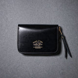 TSL Cordovan Leather Zip Small Wallet Black