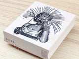 100 PROOF PRESS Wooden Rubber Stamp Lady Behind The Mask