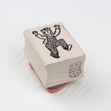 100 PROOF PRESS Wooden Rubber Stamp Little Running Boy