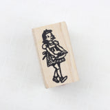 100 PROOF PRESS Wooden Rubber Stamp Full Apron Girl