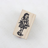100 PROOF PRESS Wooden Rubber Stamp Full Apron Girl