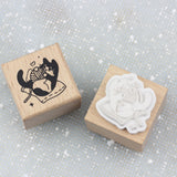 SUPA LUNA Rubber Stamp (S) Cat with Knit Ball