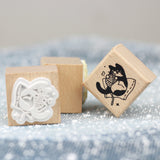 SUPA LUNA Rubber Stamp (S) Cat with Knit Ball