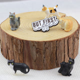 SUPA LUNA Enamel Pin But First, Coffee