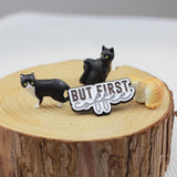 SUPA LUNA Enamel Pin But First, Coffee