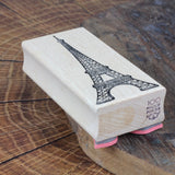 100 PROOF PRESS Wooden Rubber Stamp Eiffel Tower