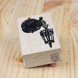 100 PROOF PRESS Wooden Rubber Stamp French Street Light