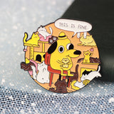 SUPA LUNA Enamel Pin This is fine