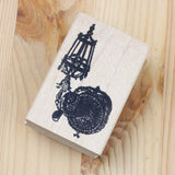 100 PROOF PRESS Wooden Rubber Stamp French Street Light