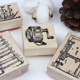 100 PROOF PRESS Wooden Rubber Stamp 2 Masted Ship