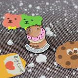SUPA LUNA Enamel Pin Donut be worry be cappy
