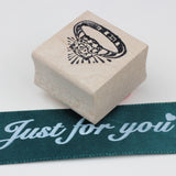 100 PROOF PRESS Wooden Rubber Stamp Square Ring