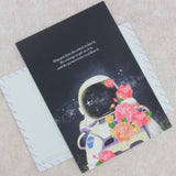 PANDA YOONG Astronaut With Flowers Postcard