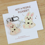 PANDA YOONG Rabbit-Not A People Pleaser Keychain