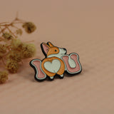 SUPA LUNA Enamel Pin I love you corgi butt