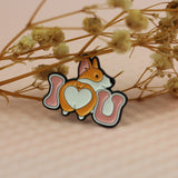 SUPA LUNA Enamel Pin I love you corgi butt