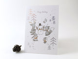 WHIMSY WHIMSICAL Christmas Card Holographic Foil Happy Holidays Snowbear