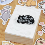 SUPA LUNA Enamel Pin Good day starts with cat