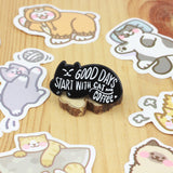 SUPA LUNA Enamel Pin Good day starts with cat